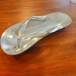 Metal flip flop trinket tray Made in India